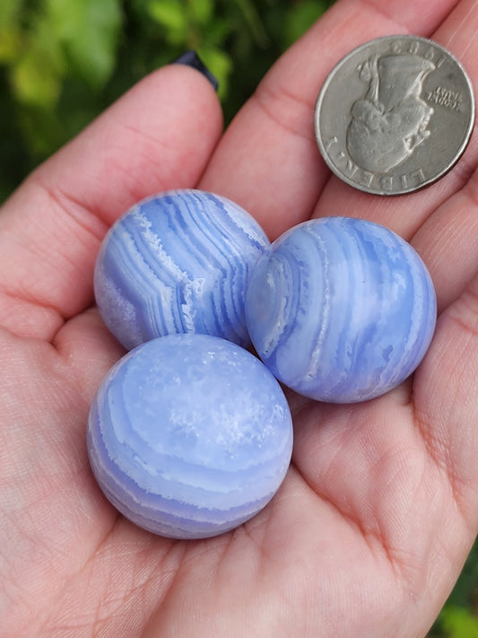 Blue lace agate sphere