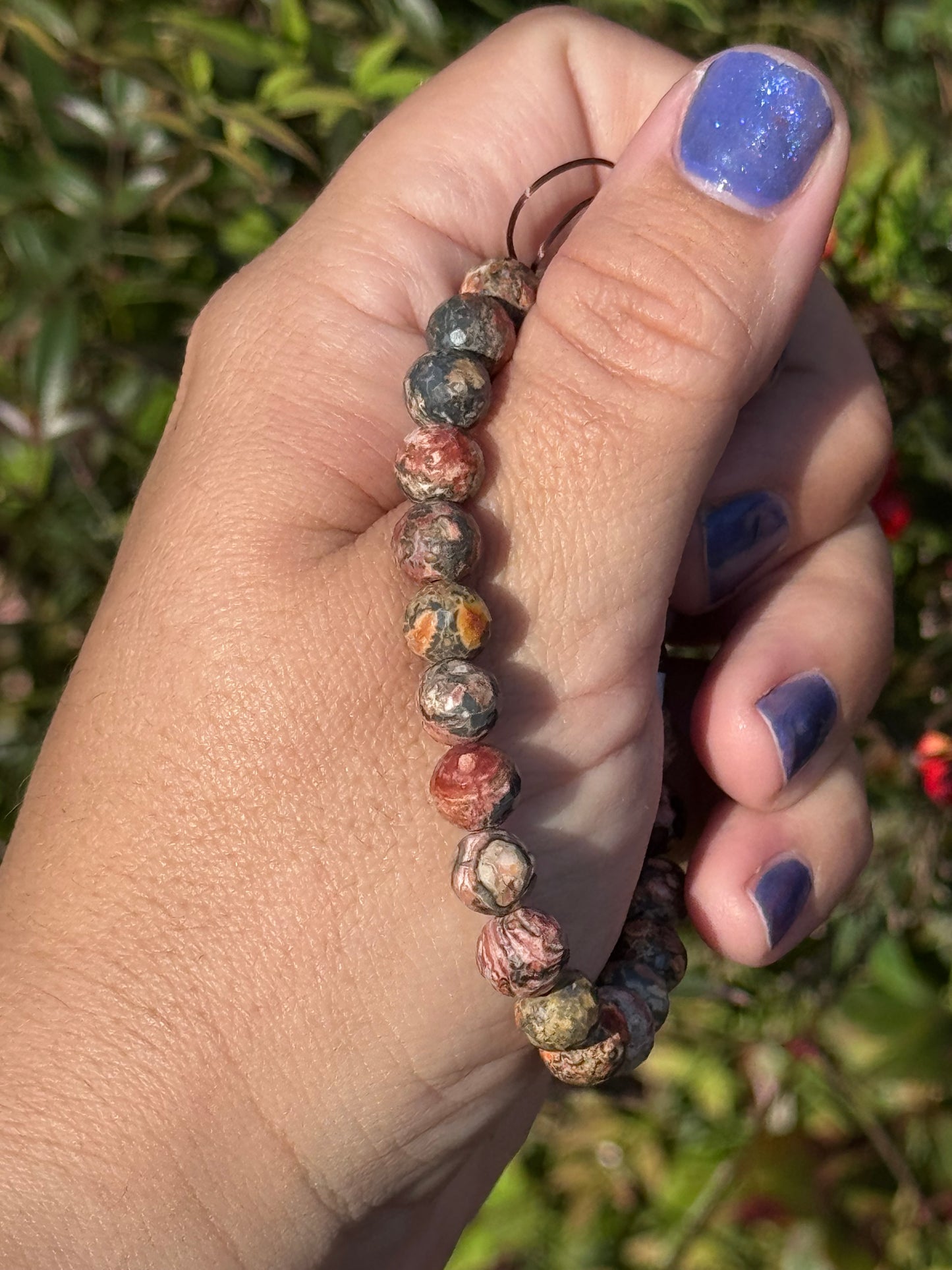 Faceted leopard skin jasper