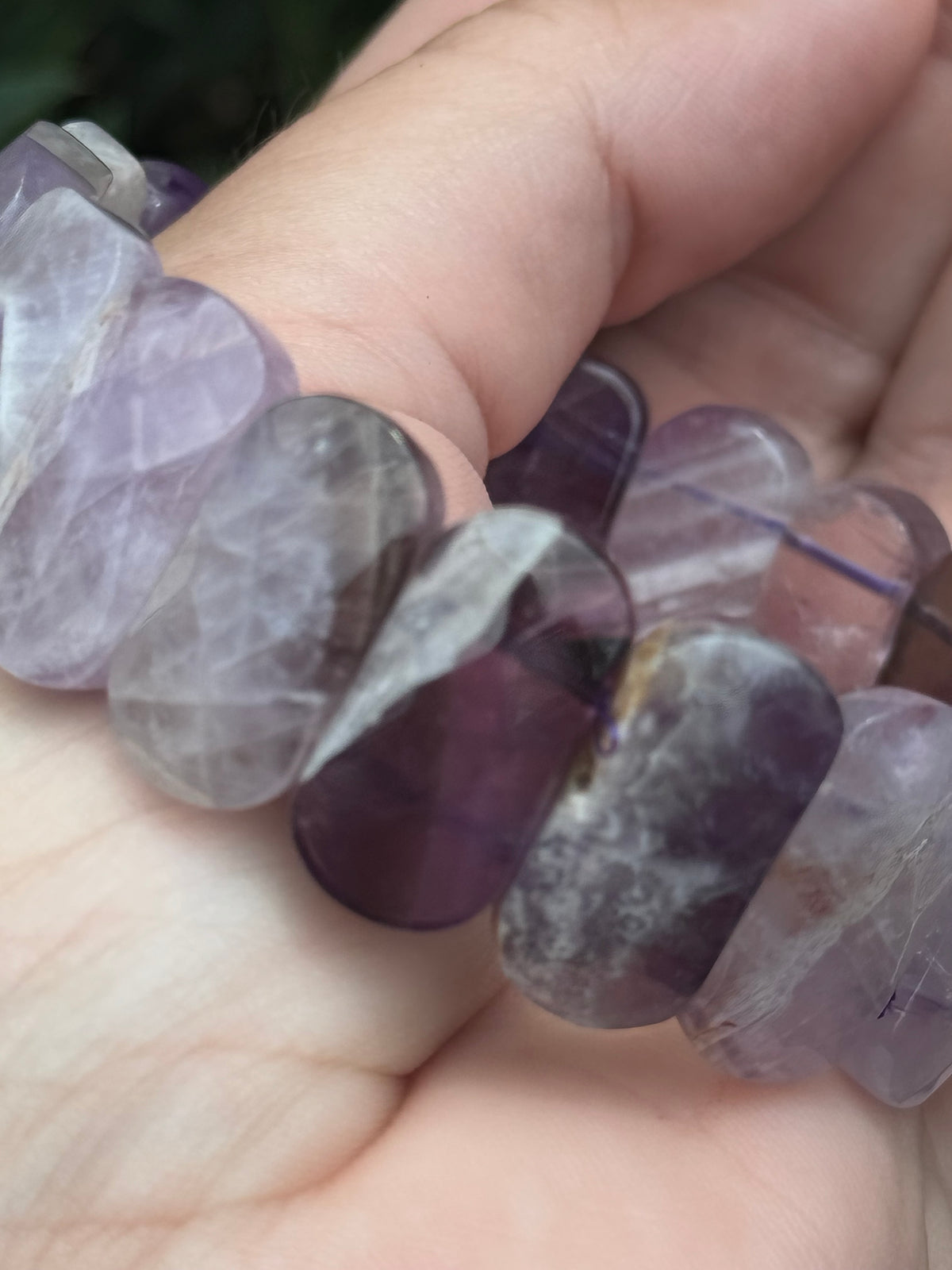 Chevron amethyst soft bangle