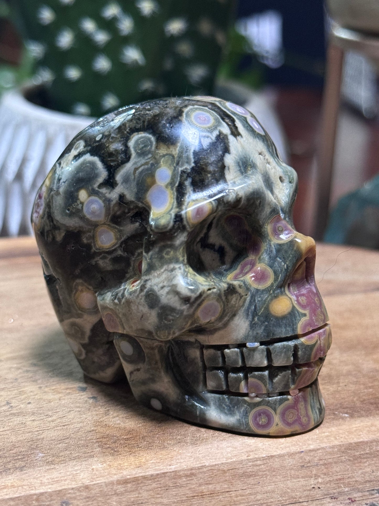 Ocean Jasper skull ￼