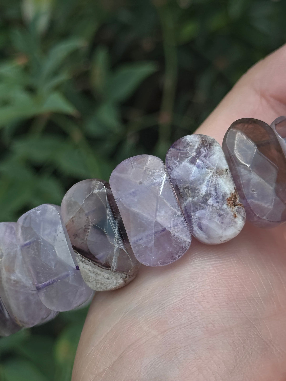 Chevron amethyst soft bangle