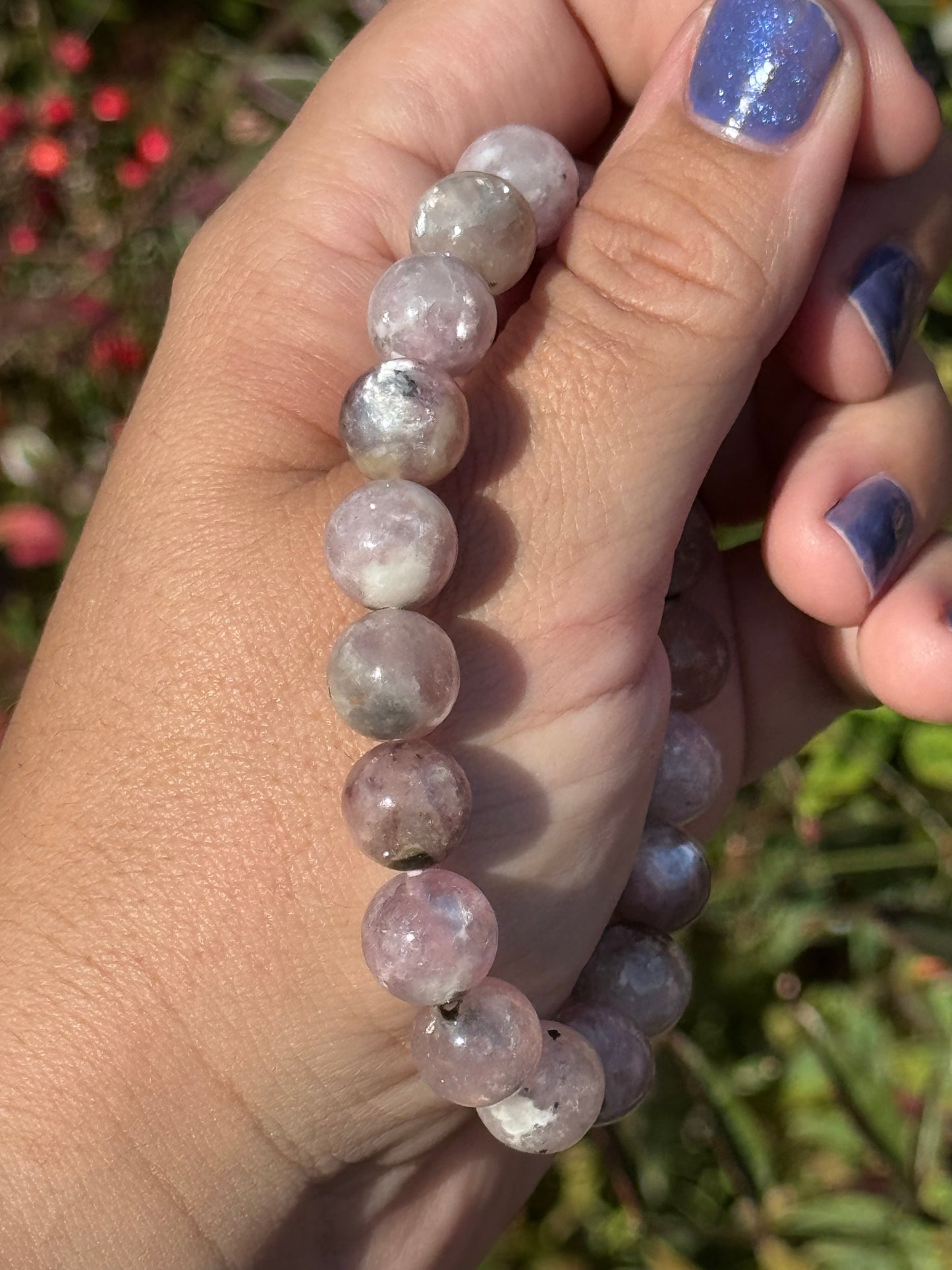 Pink mica bracelet