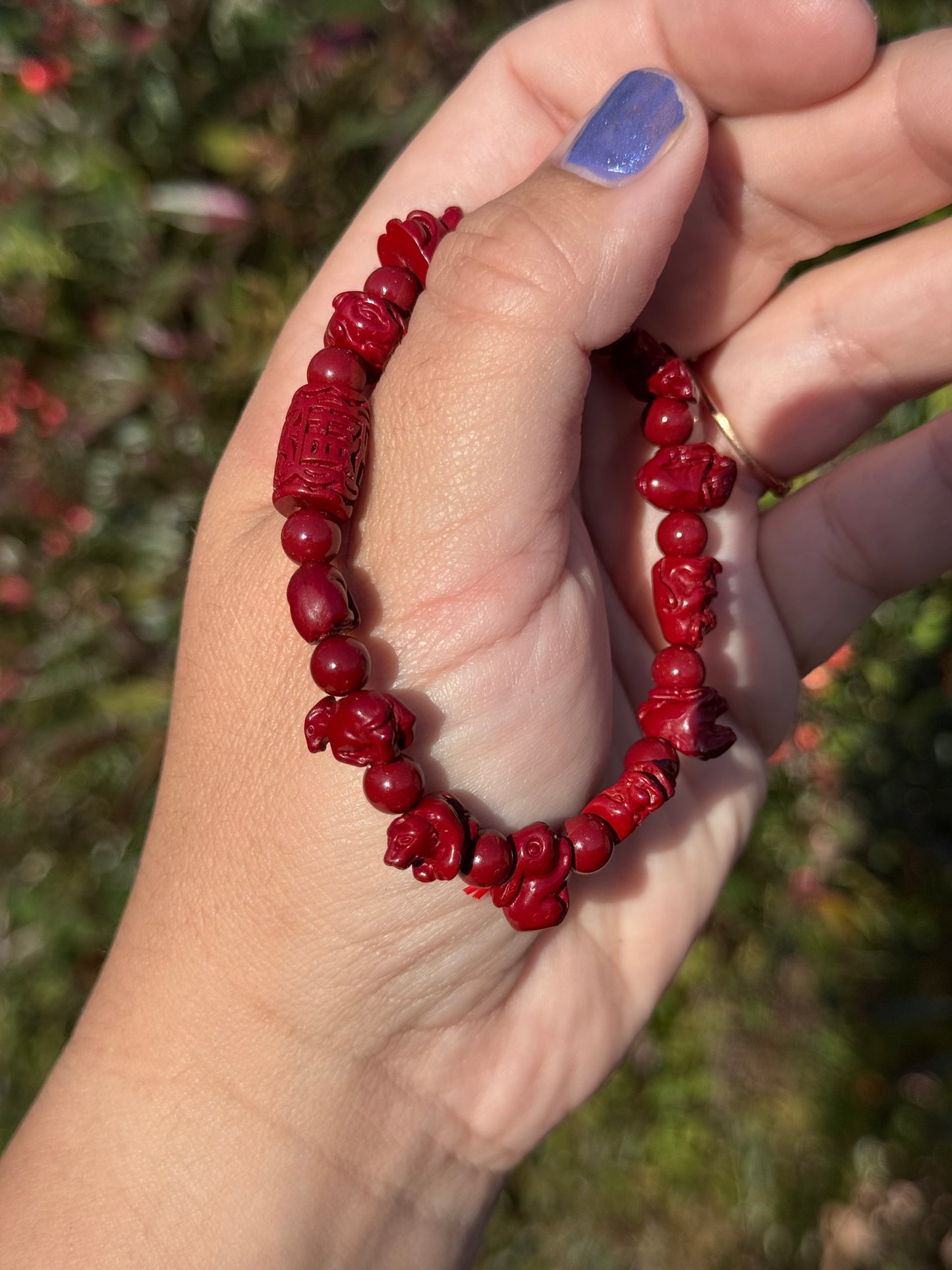 Zodiac cinnabar bracelet