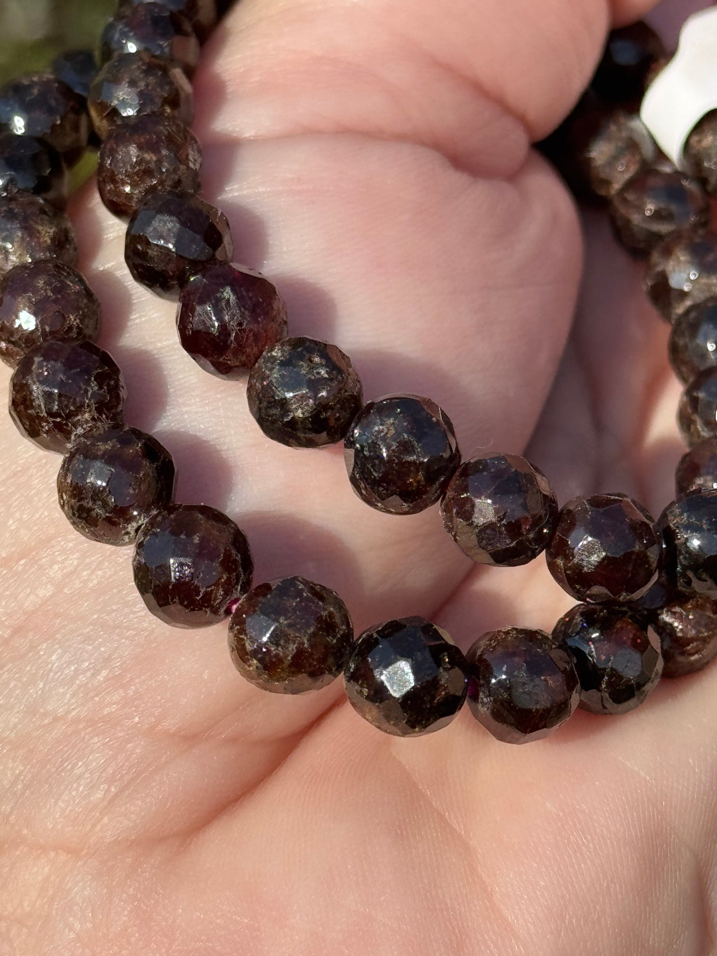 Faceted garnet bracelet
