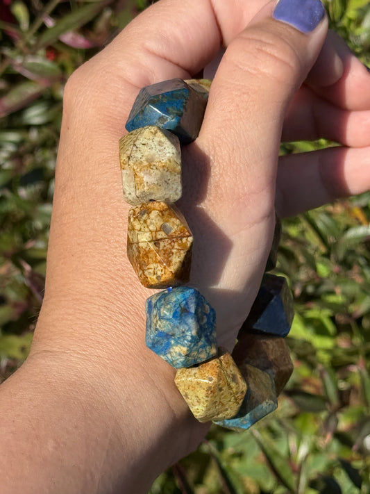 Azurite freeform bracelet
