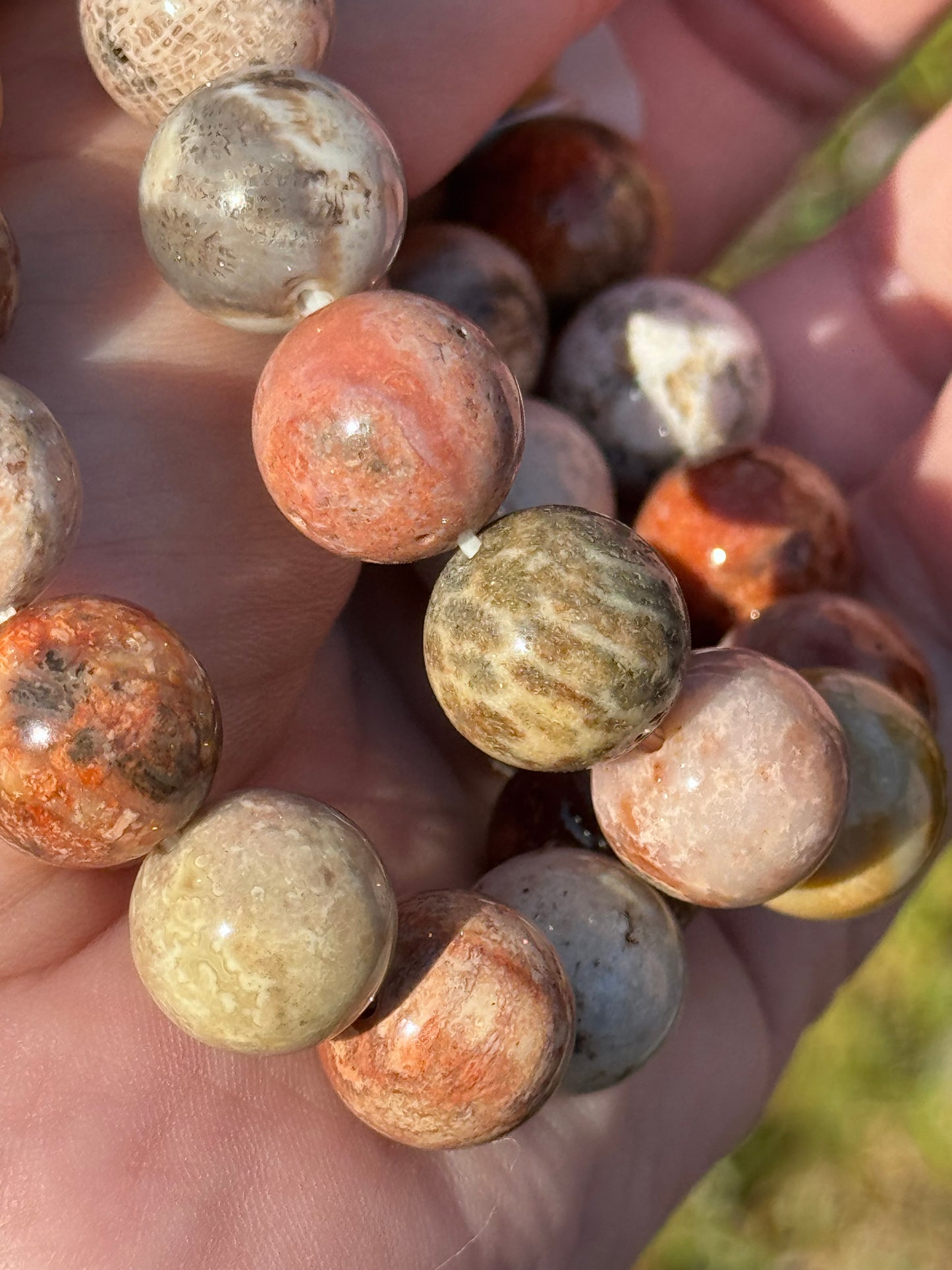 Fossilized coral bracelet