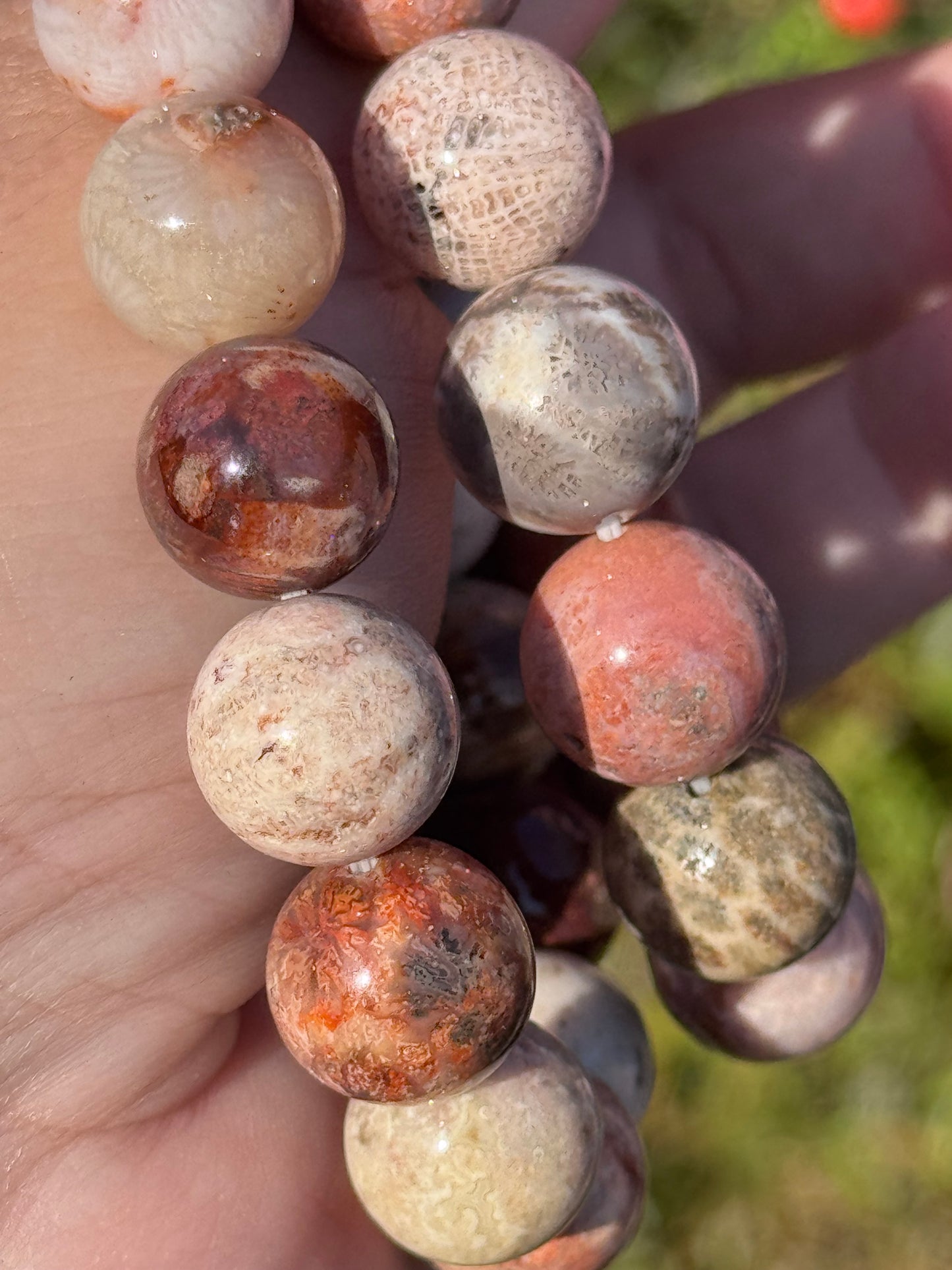Fossilized coral bracelet