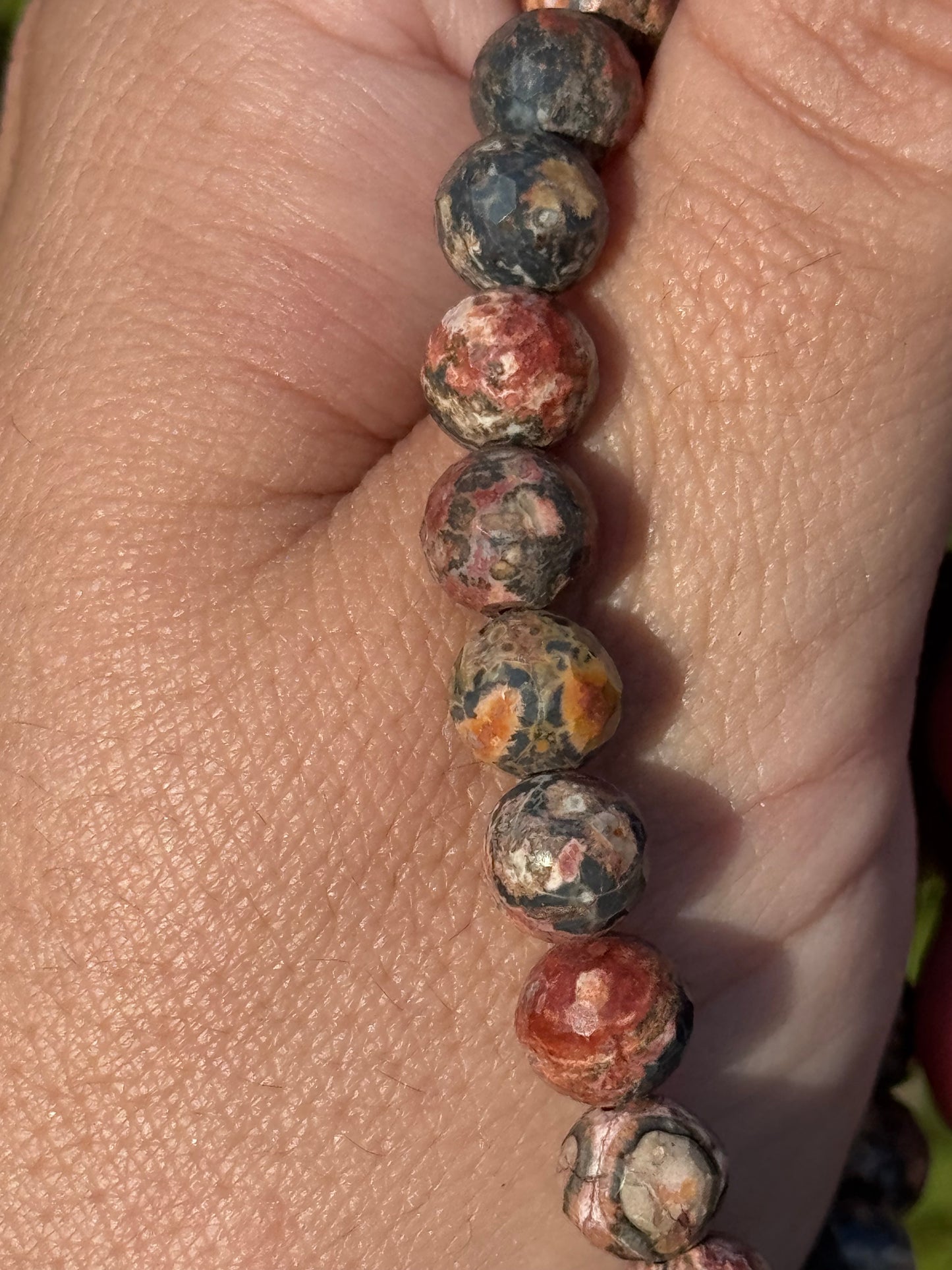 Faceted leopard skin jasper