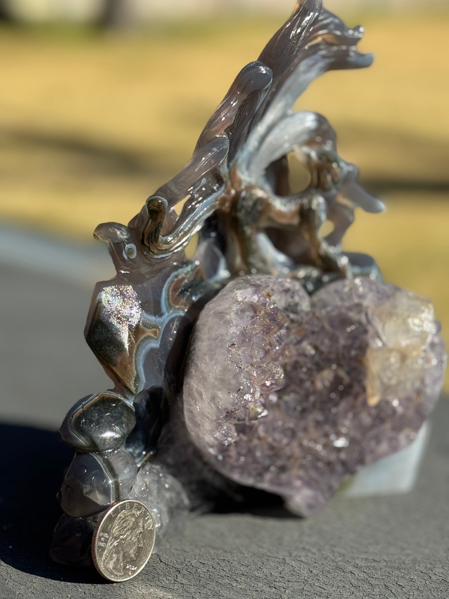 Amethyst heart with nine-tail fox