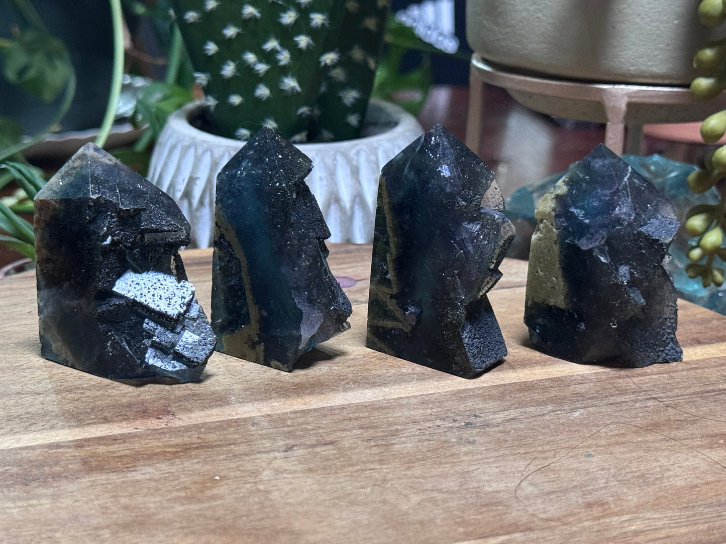 Fluorite with pyrite tower medium size