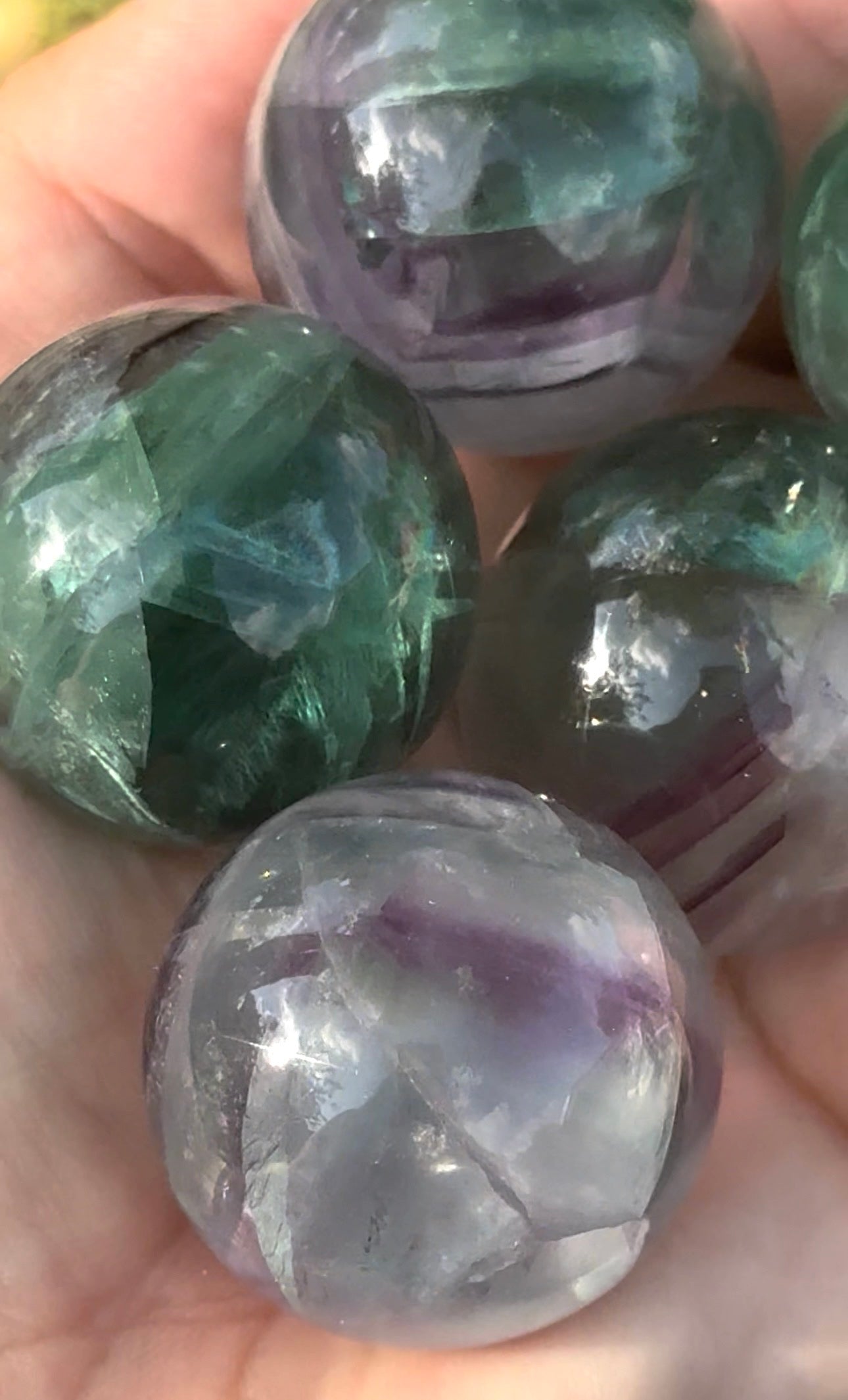 Rainbow fluorite sphere