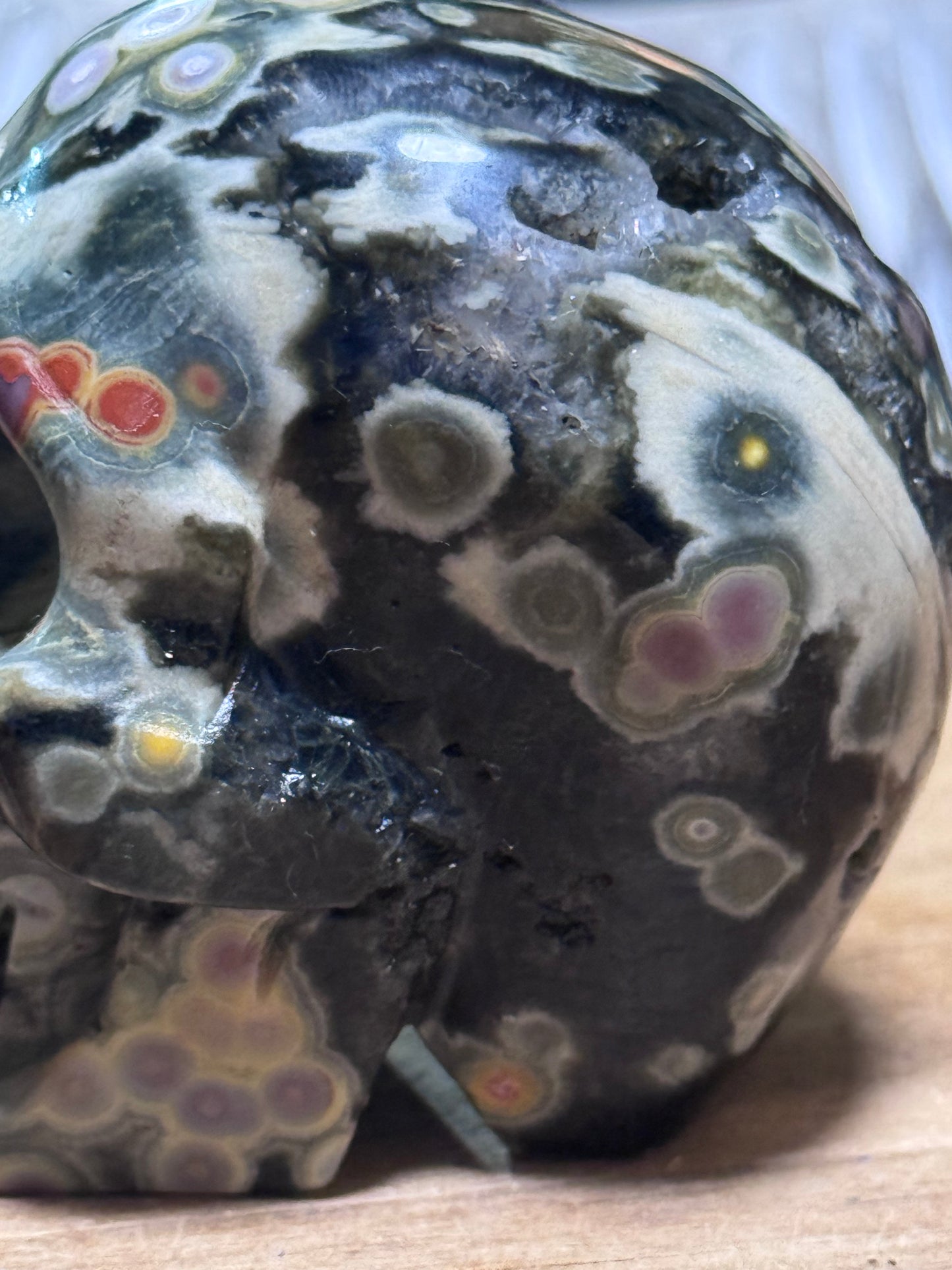 Ocean Jasper skull ￼