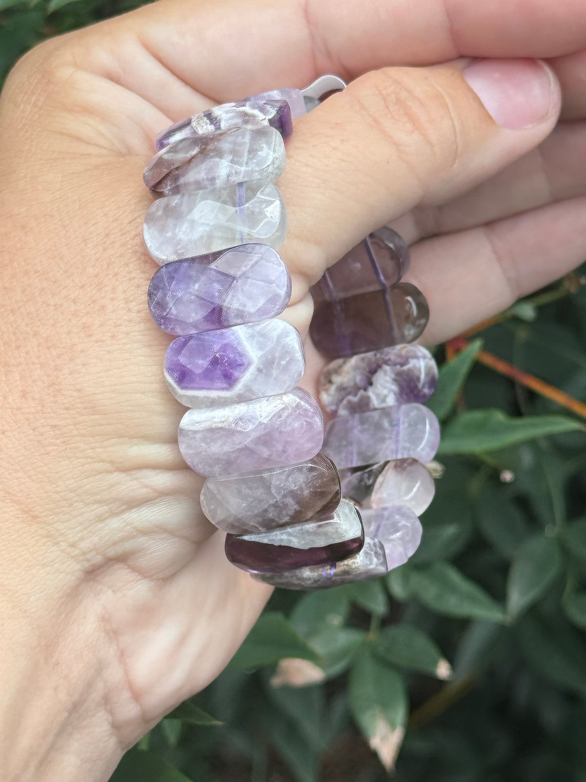 Chevron amethyst soft bangle