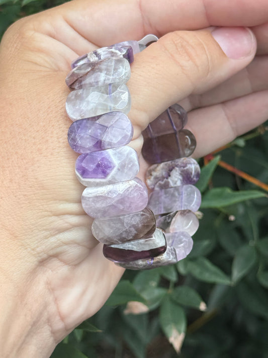 Chevron amethyst soft bangle