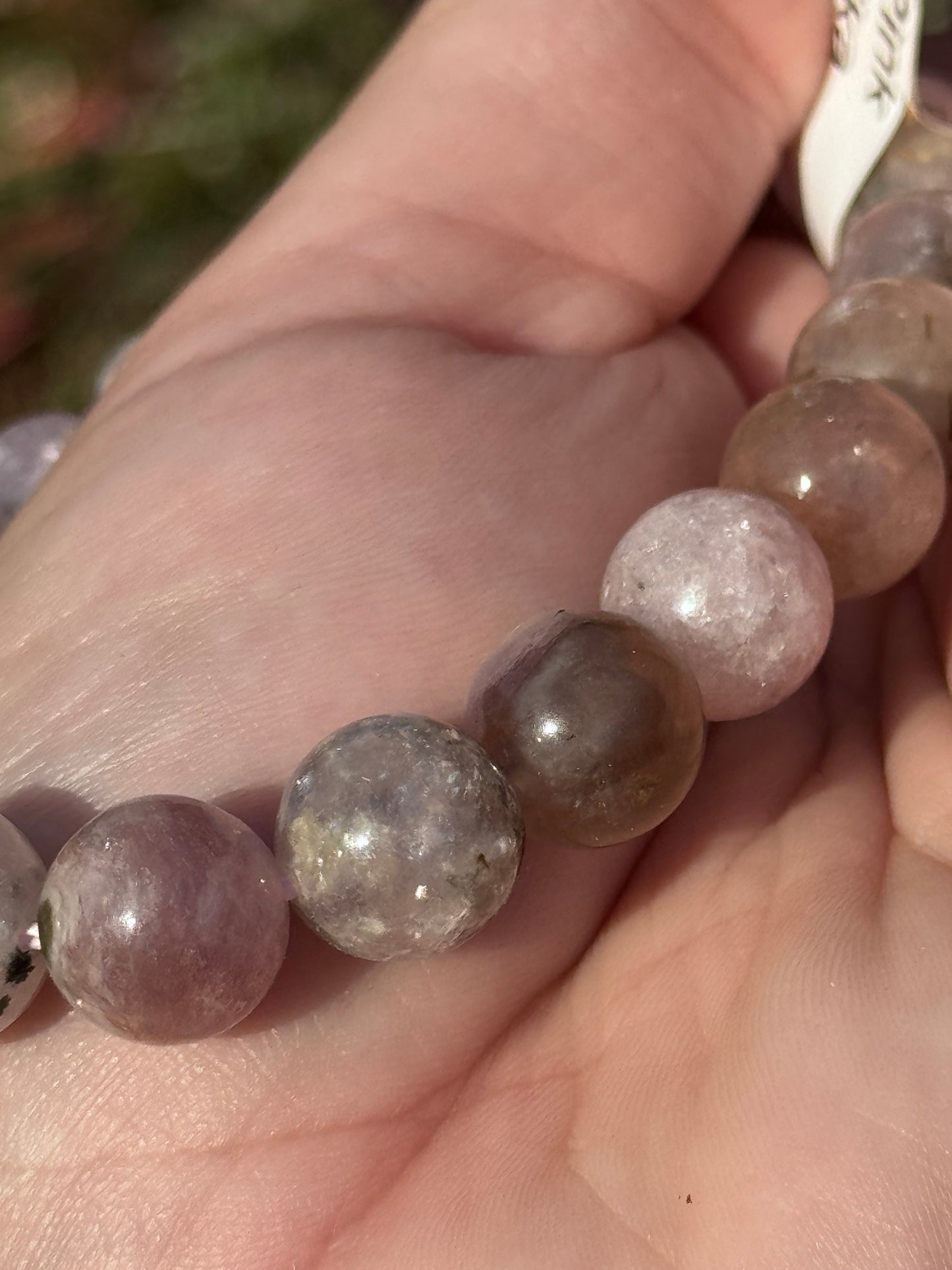 Pink mica bracelet