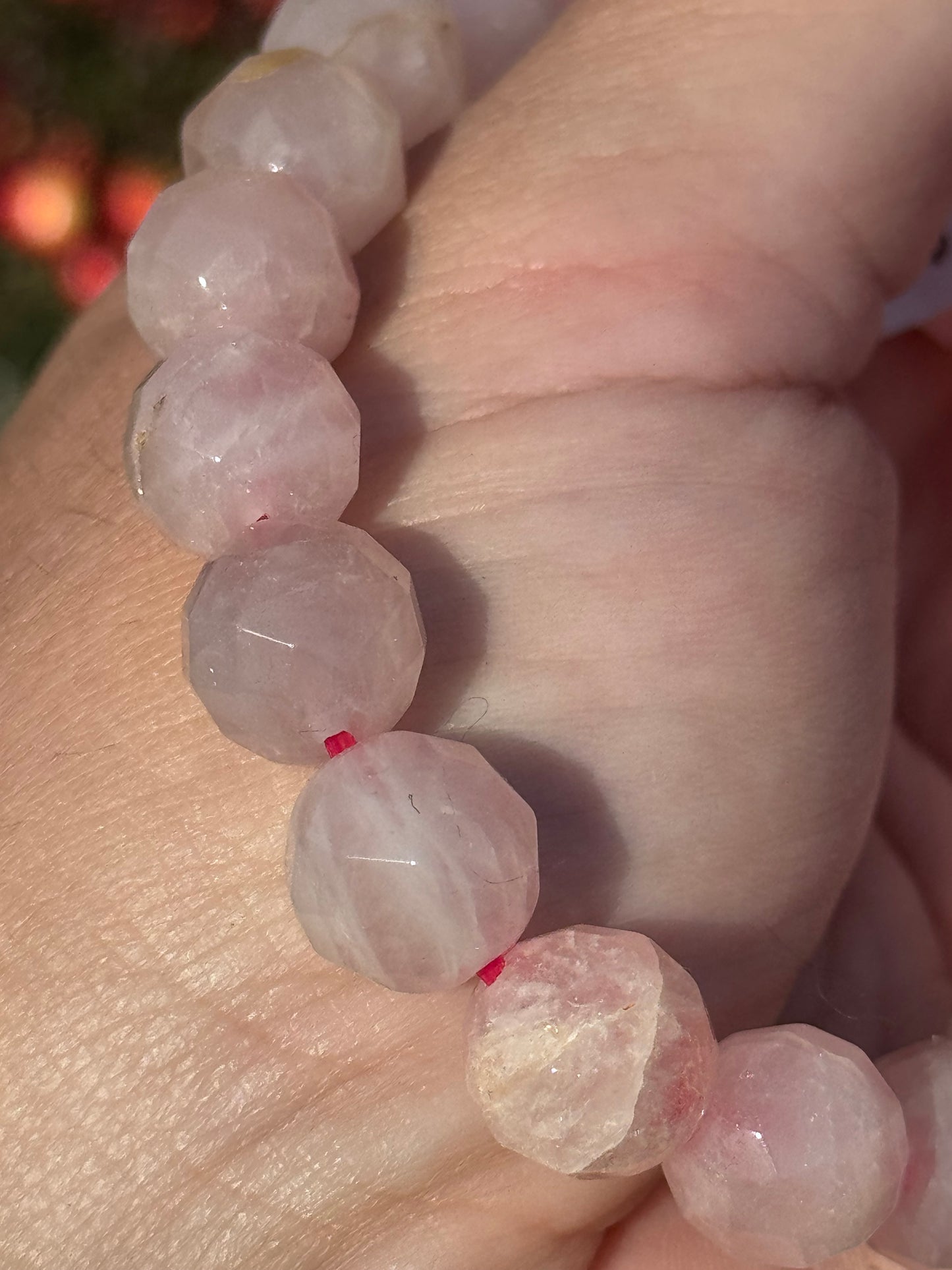 Faceted rose quartz bracelet