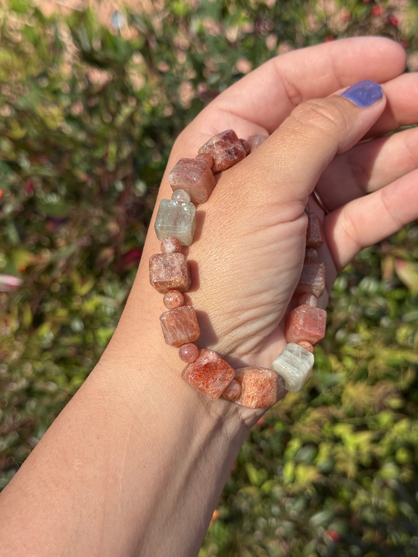 Arusha sunstone cube bracelet