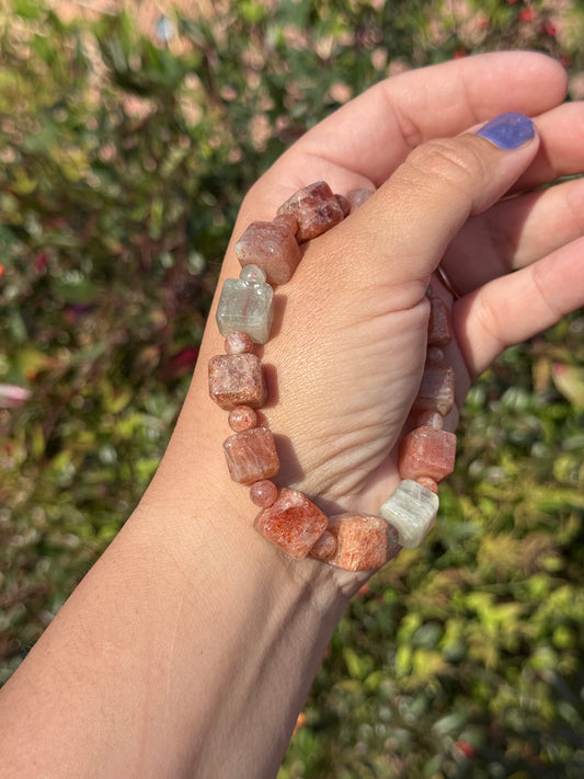 Arusha sunstone cube bracelet
