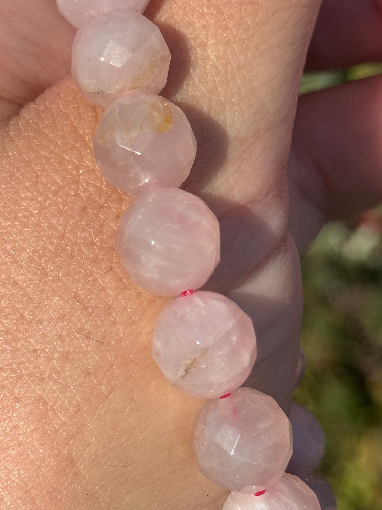 Faceted rose quartz bracelet