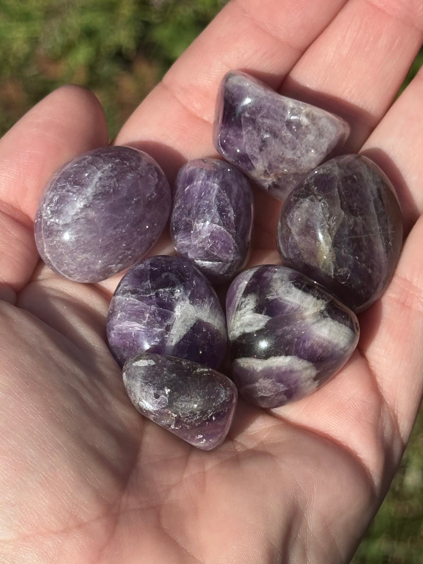 Chevron Amethyst tumble