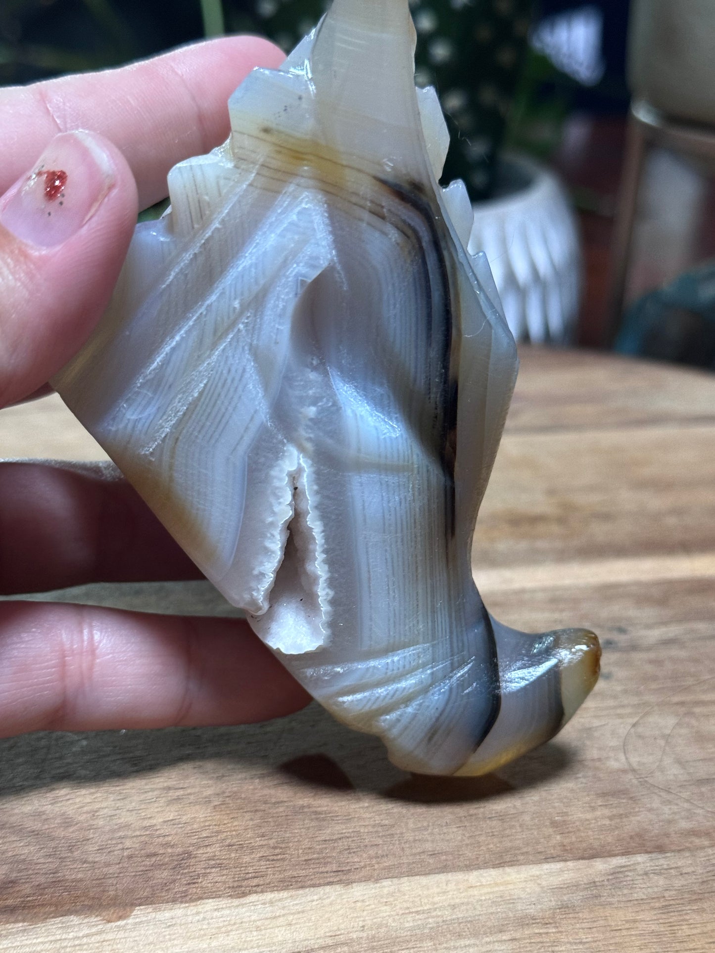 Agate dragon head