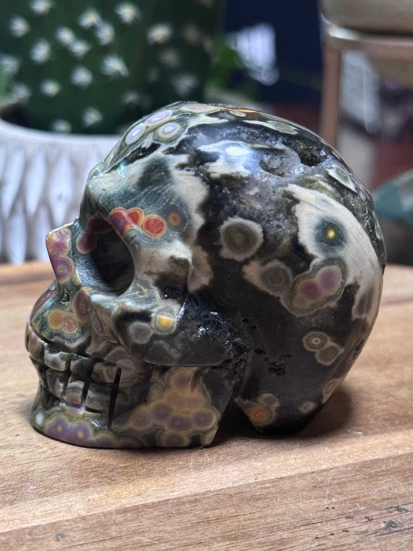 Ocean Jasper skull ￼