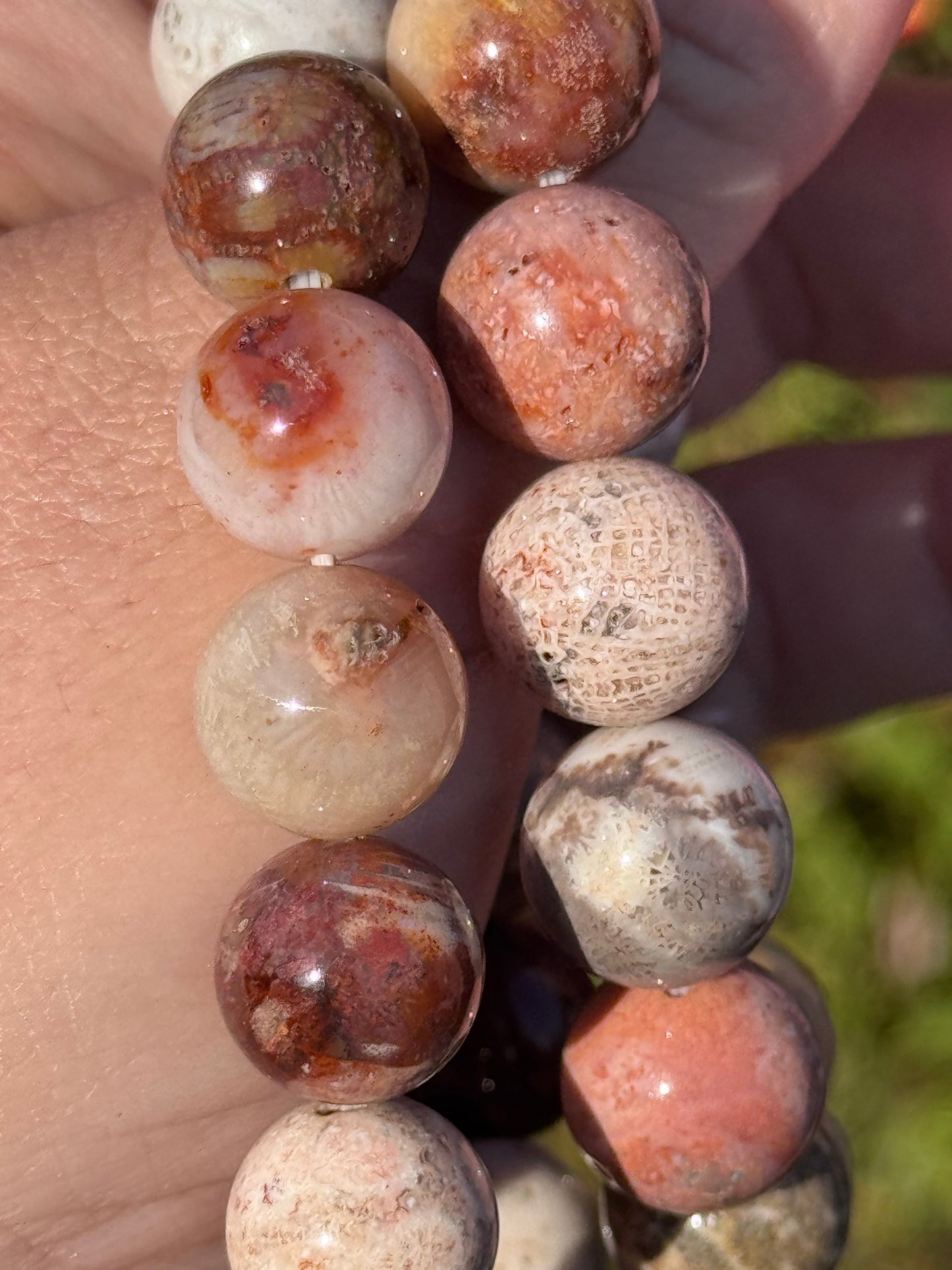 Fossilized coral bracelet