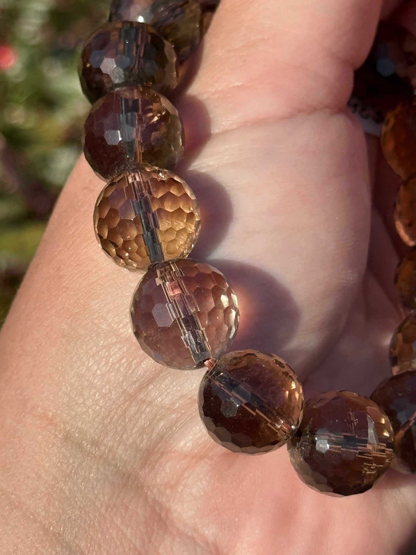 Faceted smoky quartz bracelet