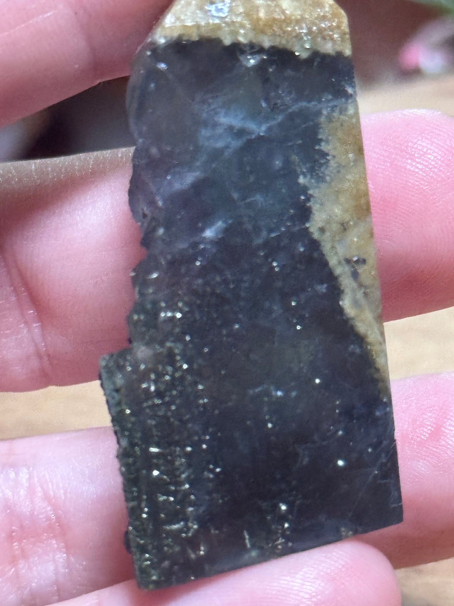 Fluorite with pyrite tower, small size