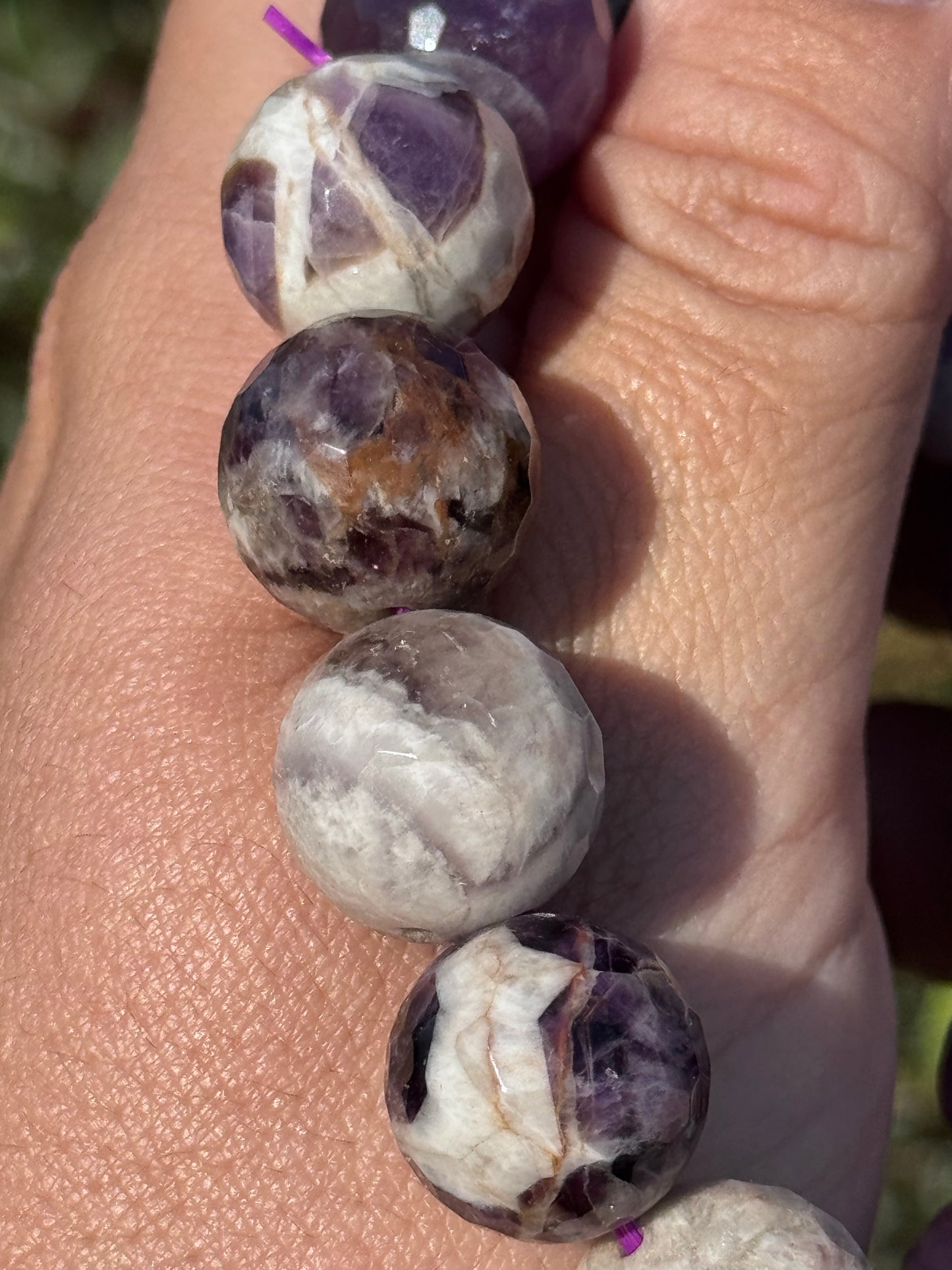 Faceted chevron amethyst