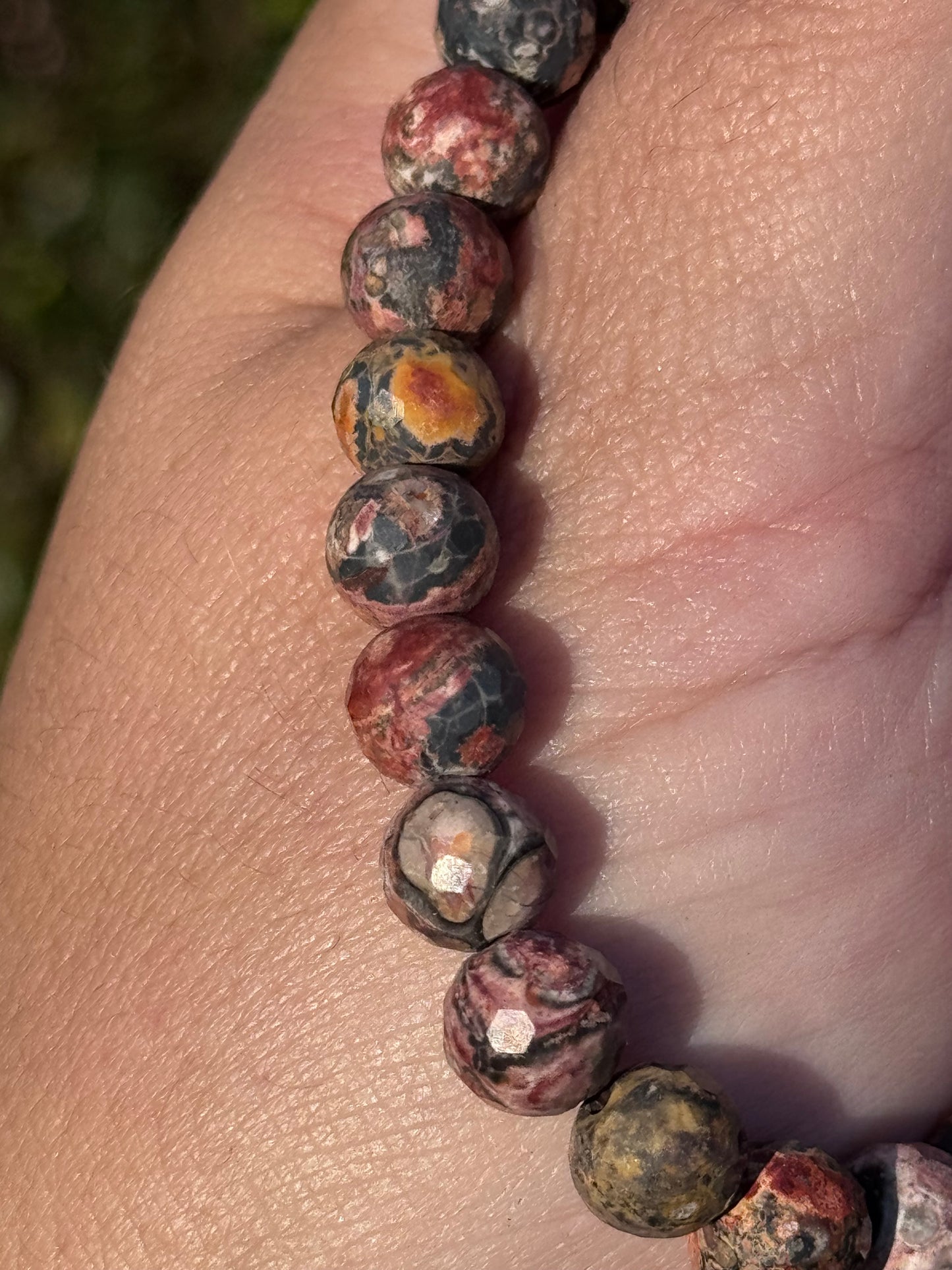 Faceted leopard skin jasper