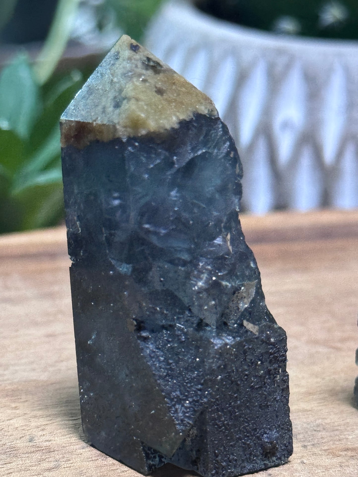 Fluorite with pyrite tower, small size