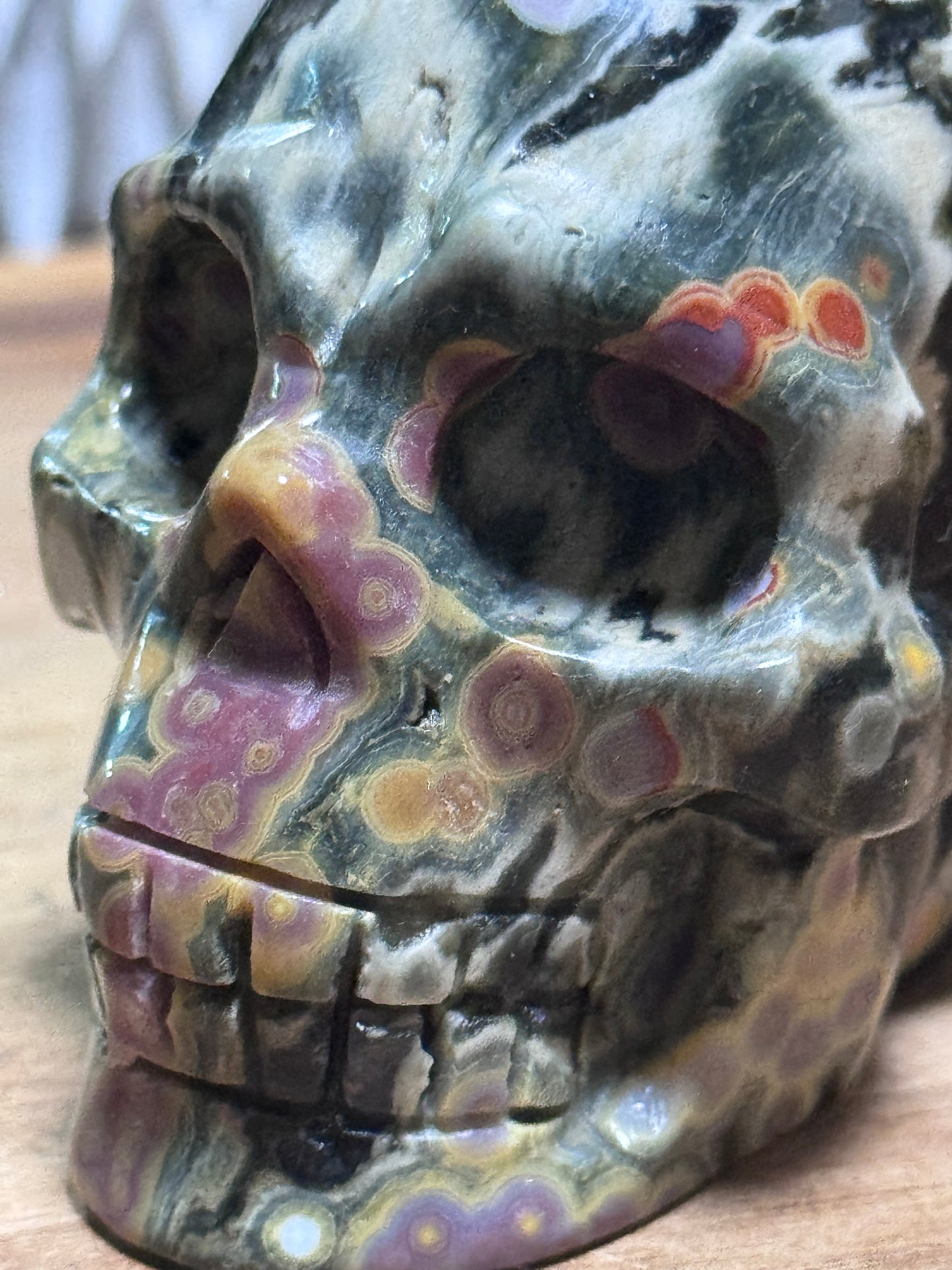 Ocean Jasper skull ￼