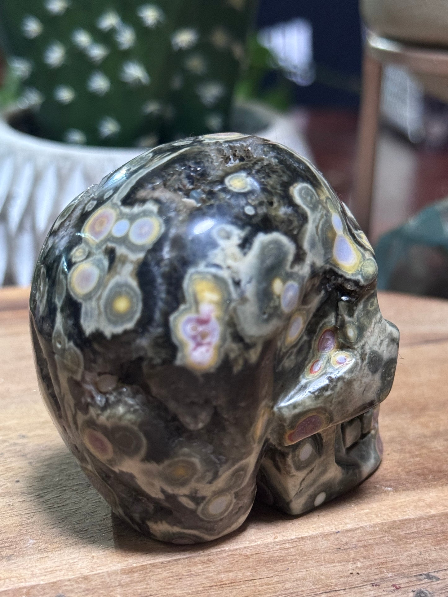 Ocean Jasper skull ￼