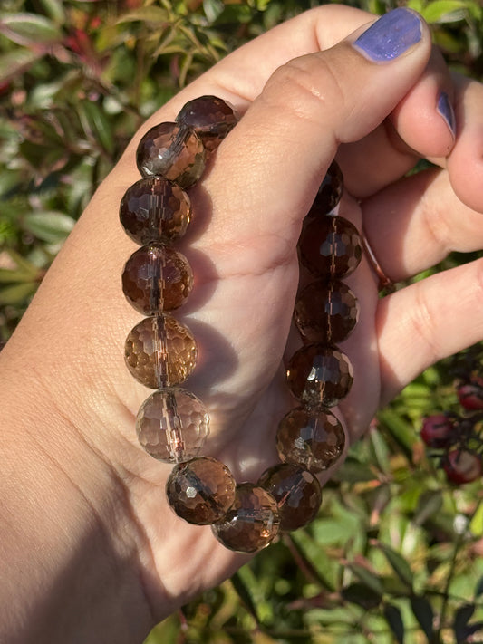 Faceted smoky quartz bracelet