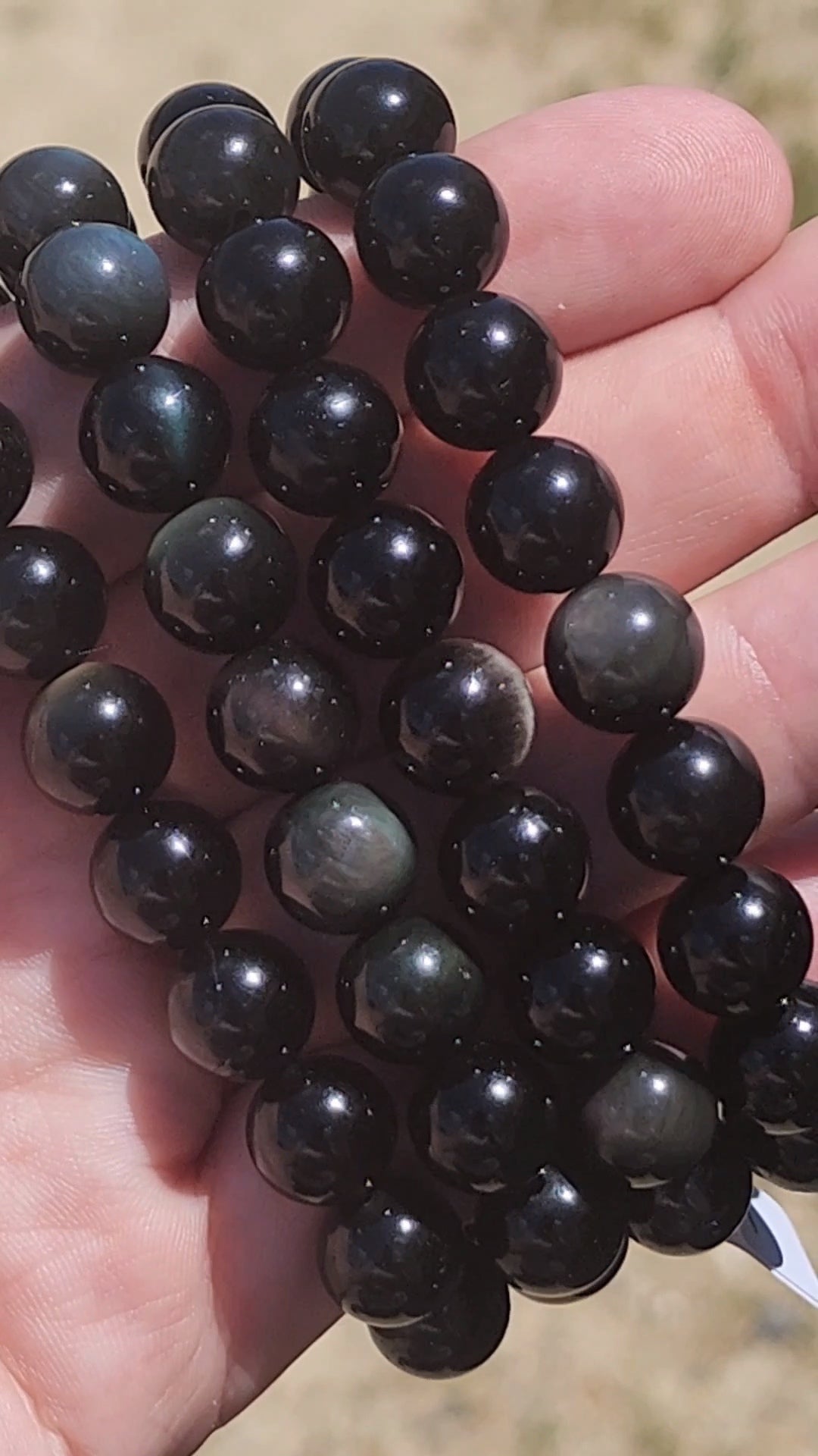 Rainbow obsidian bracelets