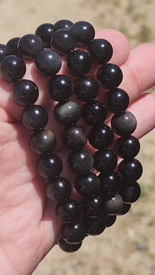 Rainbow obsidian bracelets