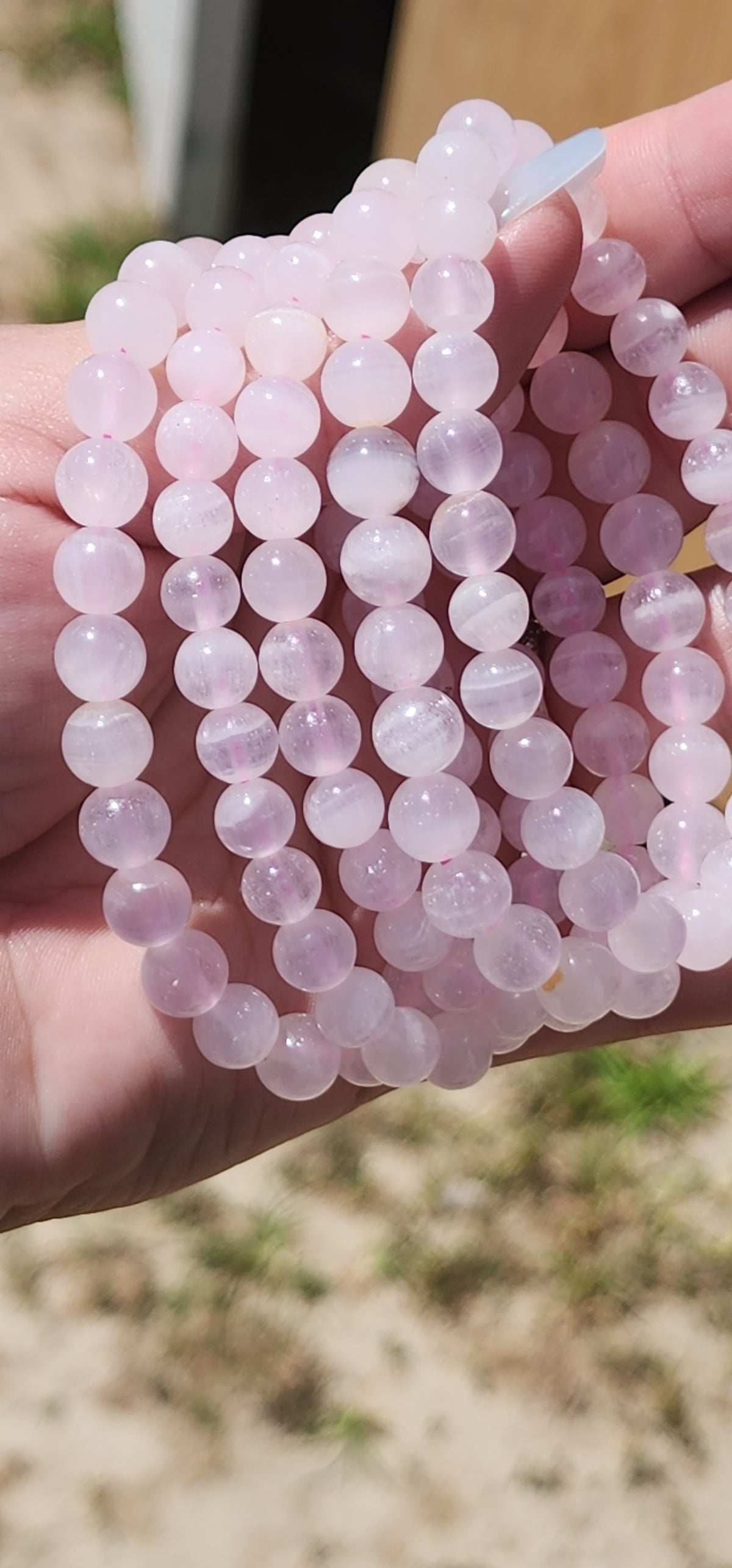 Pink calcite bracelet