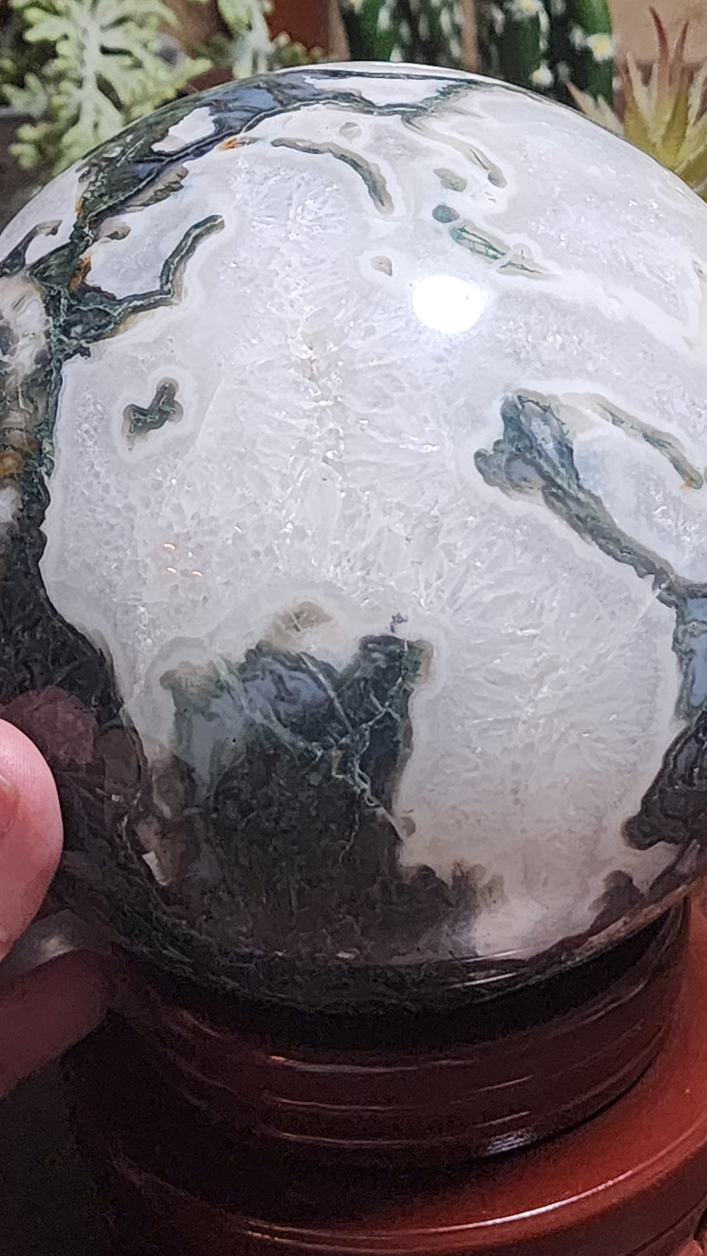 Moss agate statement sphere