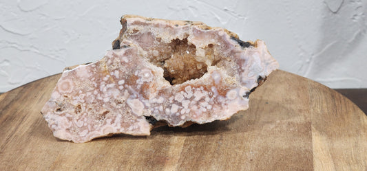 Pink amethyst/flower agate slab