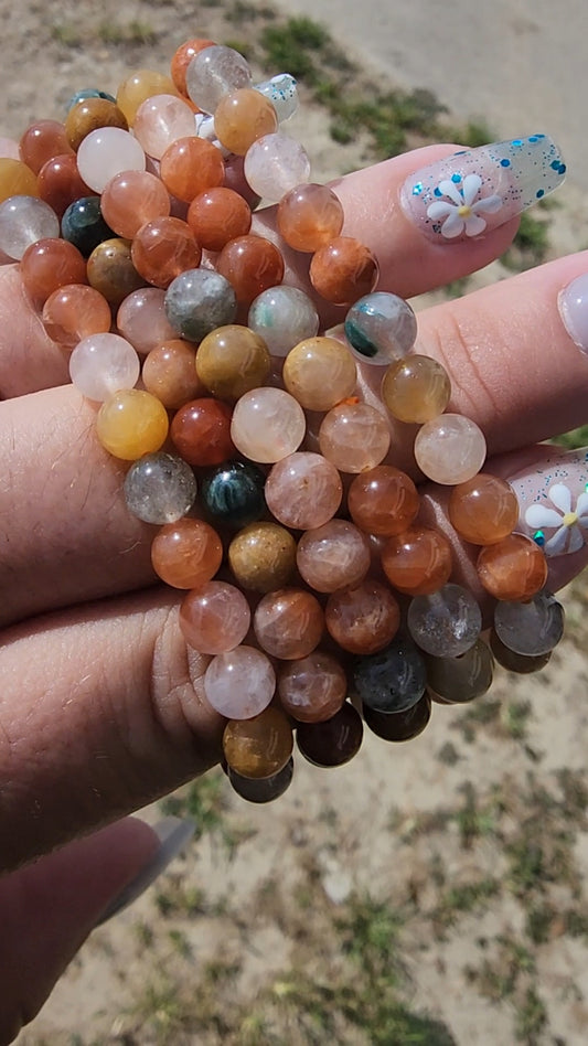 Rainbow rutile bracelet