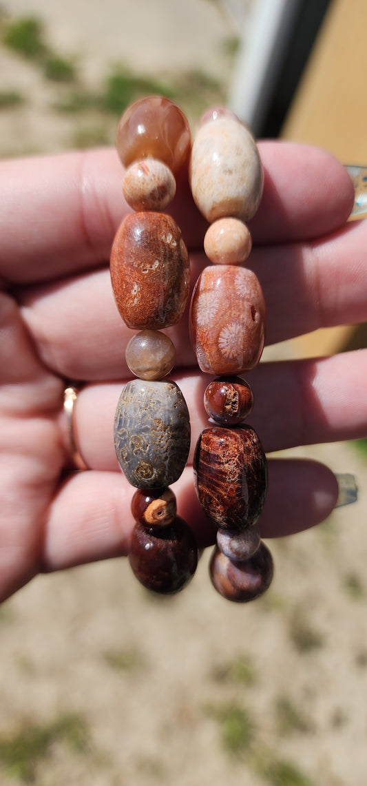 Coral jasper bracelet